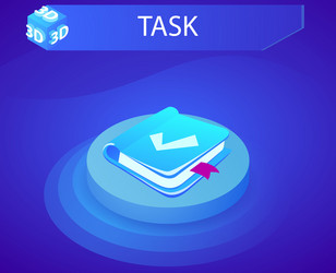 task isometric design icon web 3d colorful vector image
