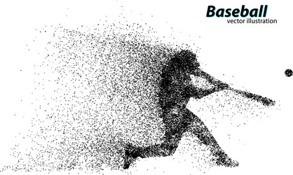 Baseball Player Silhouette - Particle Effect vector image