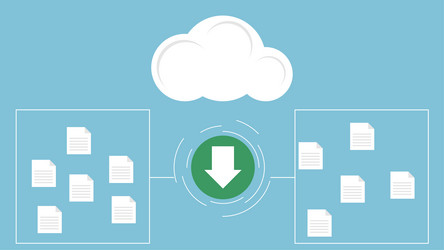 cloud backup download file to network vector image