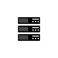 Hosting server data center web storage flat icon vector