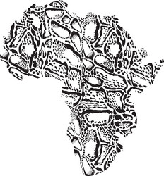 Map of africa with pattern background clouded vector