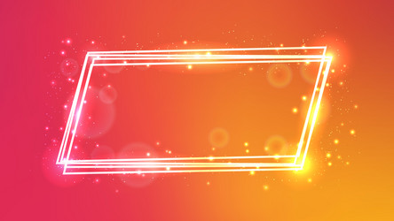 neon frame with shining effects and sparkles vector image