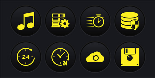 set clock 24 hours database protection cloud vector image