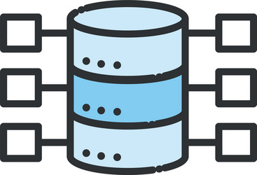 web hosting line and fill style icon design vector image
