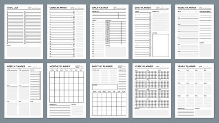 Daily Planner Templates - Organizer & Schedule Vector Image
