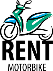 Motorcycle logo for rent Royalty Free Vector Image