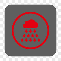 Rain cloud rounded square button vector