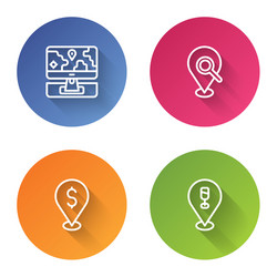 set line monitor with location marker search vector image