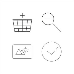 web simple linear icon setsimple outline icons vector image