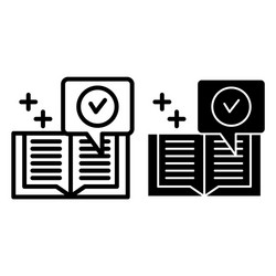 Checked notebook line and glyph icon verified vector