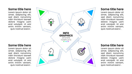infographic template abstract shape with 4 steps vector image