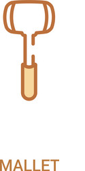 mallet concept 2 colored icon simple line element vector image