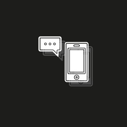 mobile icon with text message - sms communication vector image