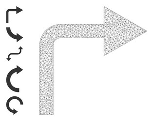 polygonal net turn right icon with simple vector image