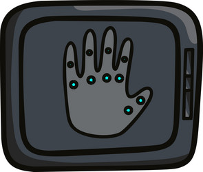 security tablet device with point scan human vector image