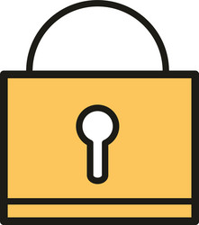 User interface padlock security data linear vector