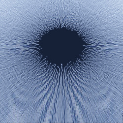 array with dynamic particles 3d technology style vector image