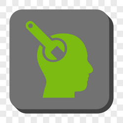 brain tool rounded square button vector image