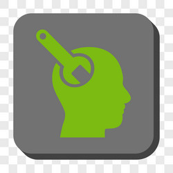 Brain tool rounded square button vector