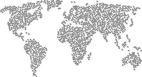 global map pattern of percent icons vector image