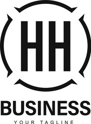 hh initial a logo design with abstract style vector image