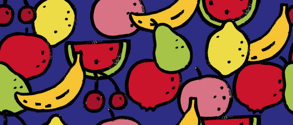 seamless pattern with colorful fruits berries vector