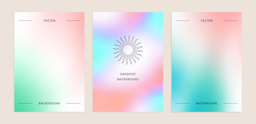set of soft gradient backgrounds background vector image