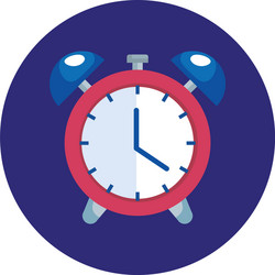 alarm clock in frame circular isolated icon vector image