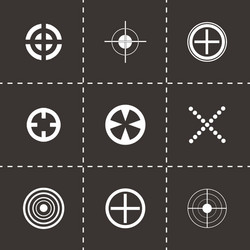 black target icons set vector