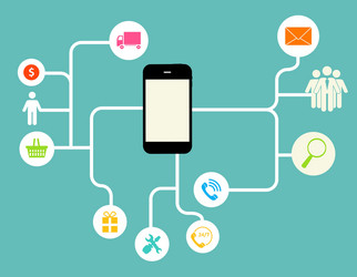 cloud computing concept on different electronic vector image