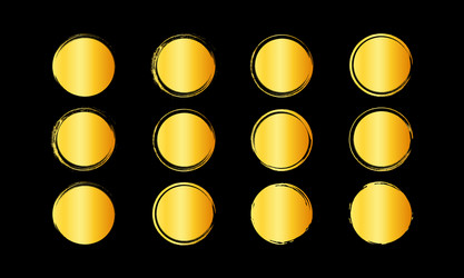 Gold square shape frame set golden hand Royalty Free Vector