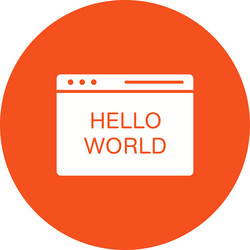 hello world program icon image vector image