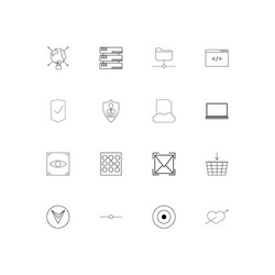 internet technologies simple linear icons set vector image