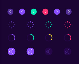 music loading ui elements kit vector image