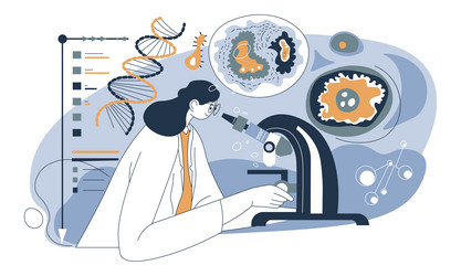 Scientist Examining Bacteria in Lab vector image
