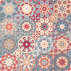set of octagonal and square patterns vector image