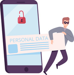 hacker trying to steal private data from computer vector image