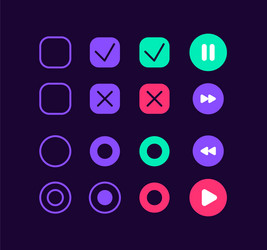 Mp3 player buttons ui elements kit vector