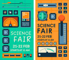 science fair invitation promotion for visitors vector