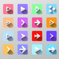 set arrow icons - flat ui for web and mobile vector image