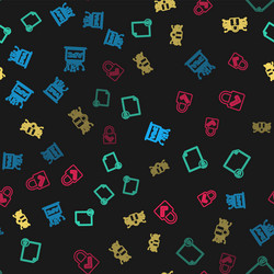 set line computer api interface document and lock vector image