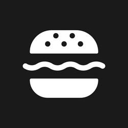 Burger dark mode glyph ui icon vector