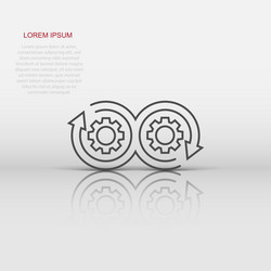 development icon in flat style devops on white vector image