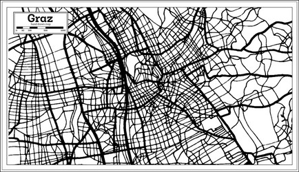 graz austria city map in black and white color vector