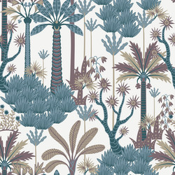 seamless pattern with simple trees and plants vector image