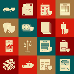 set delete file document traveling baggage vector image