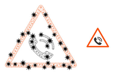 triangulated mesh phone call warning pictograms vector image