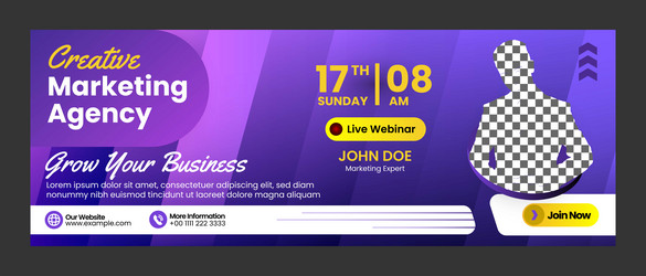 webinar marketing agency template for social media vector