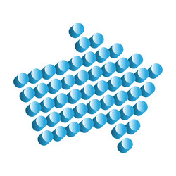 3d perspective arrow pointer icon cursor shape vector image