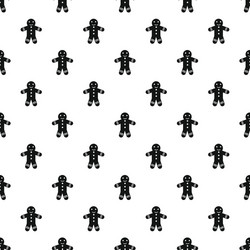 Gingerbread man pattern simple style vector